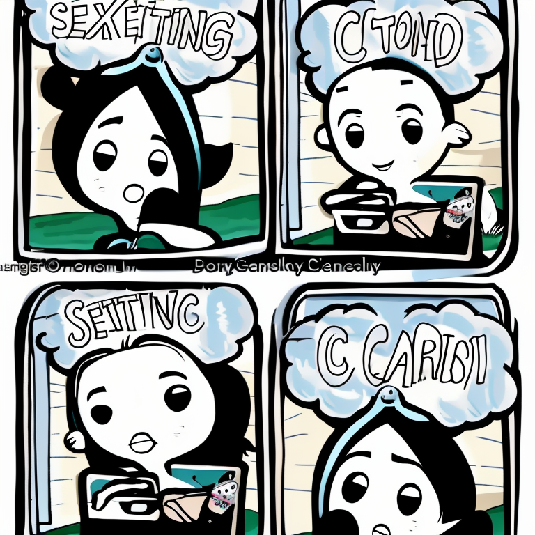 sexting in Cartoon style