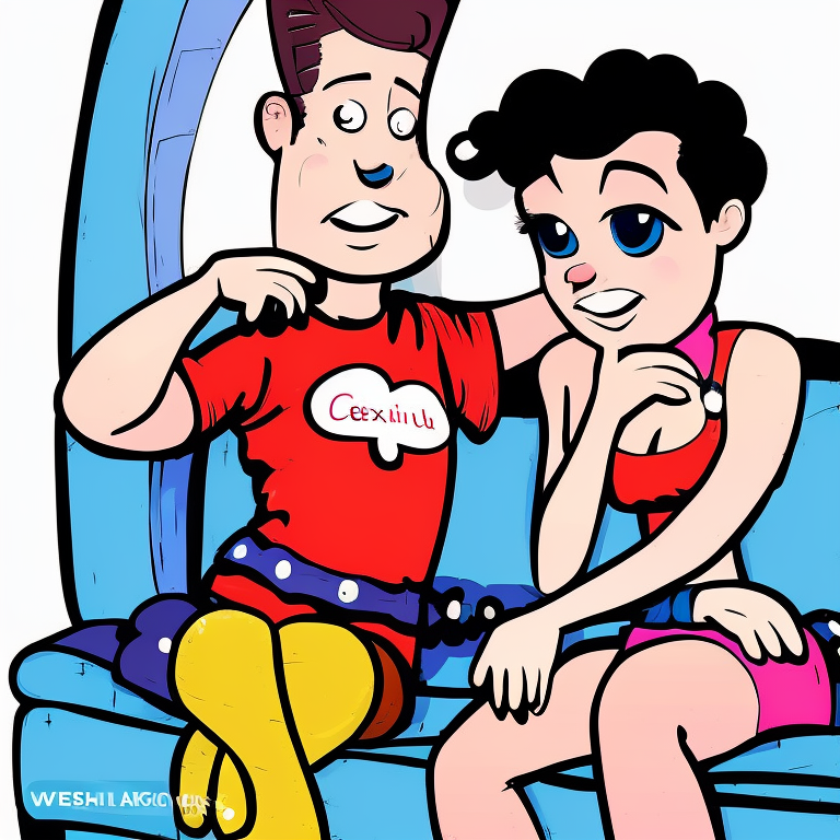 sexting in Cartoon style