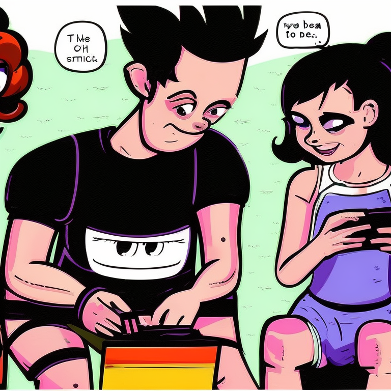 sexting in Cartoon style