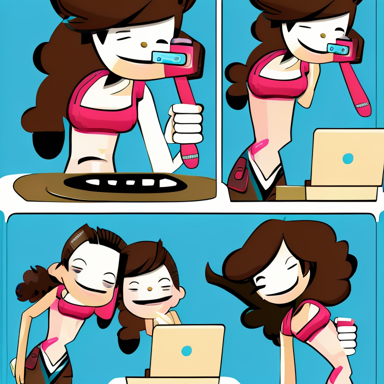 sexting chat in Cartoon style