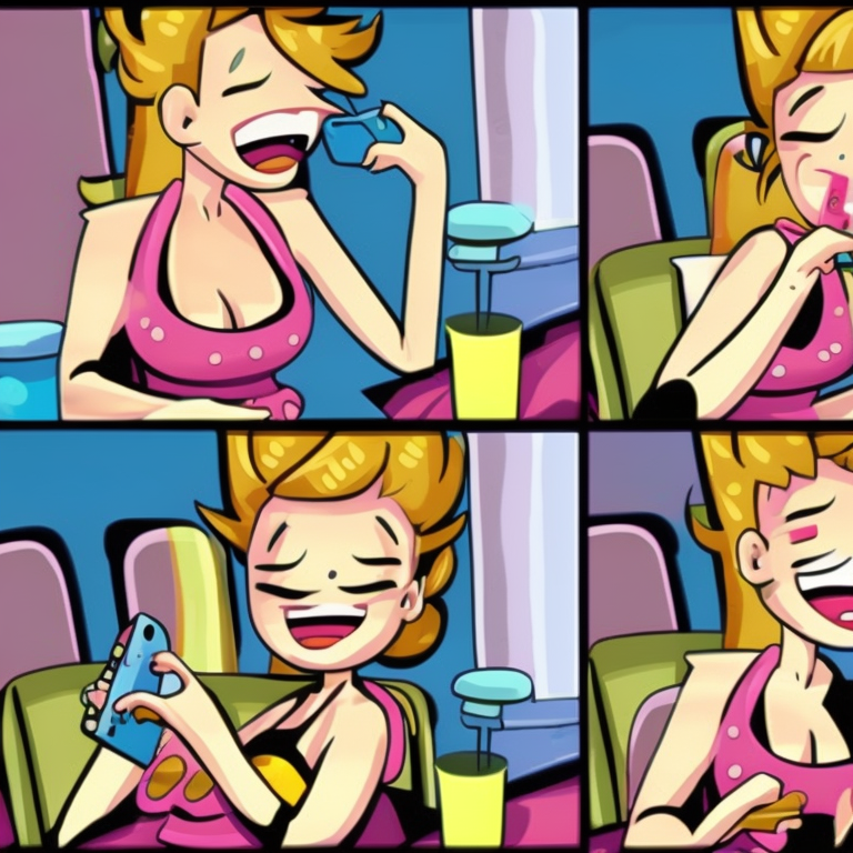 sexting in Cartoon style