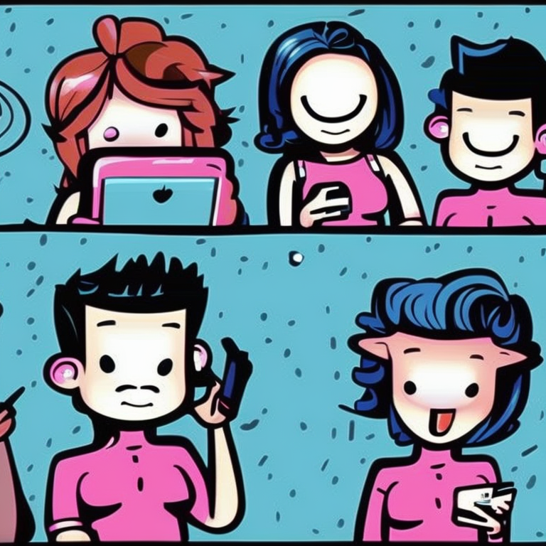 sexting chat in Cartoon style