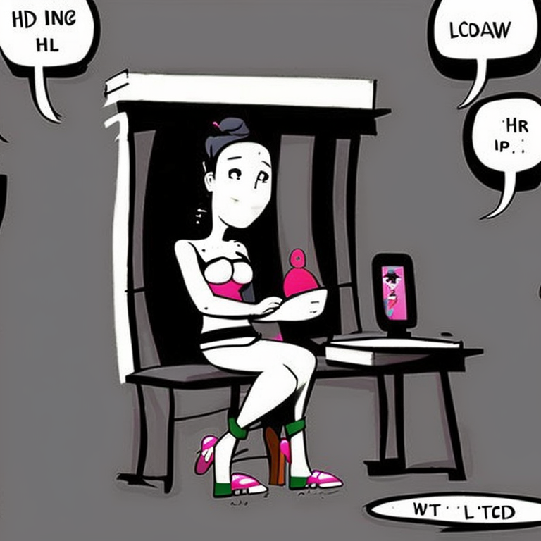 sexting in Cartoon style