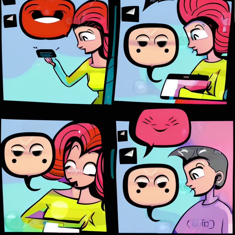 sexting chat in Cartoon style