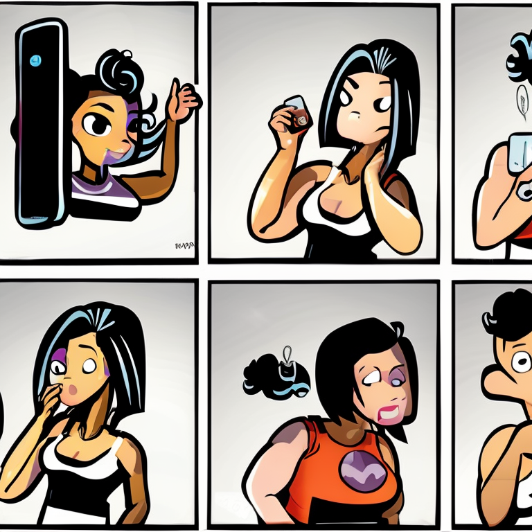 sexting in Cartoon style