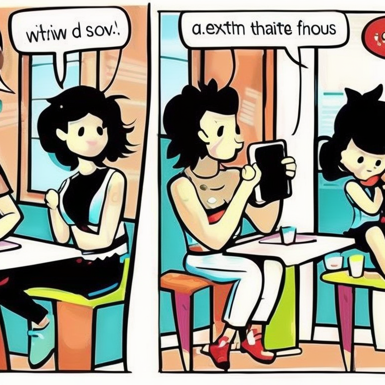 sexting chat in Cartoon style