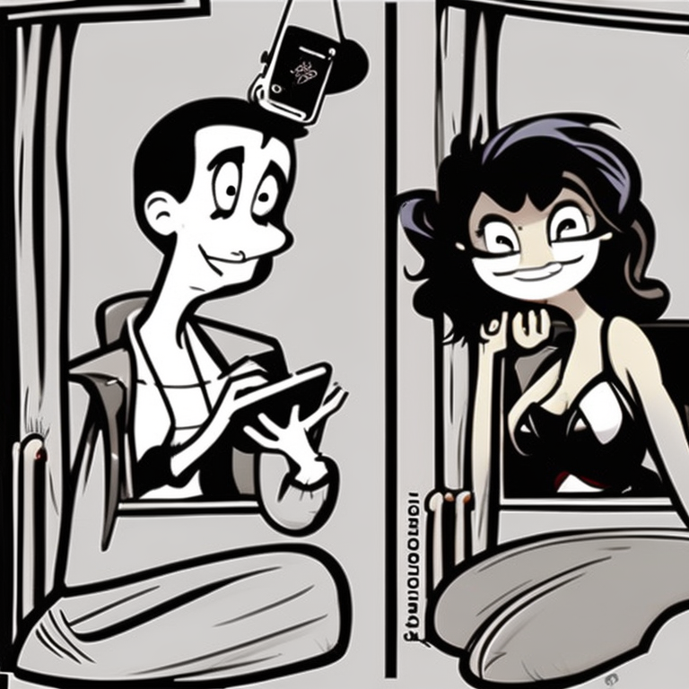 sexting in Cartoon style