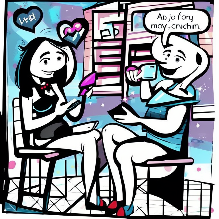 sexting chat in Cartoon style