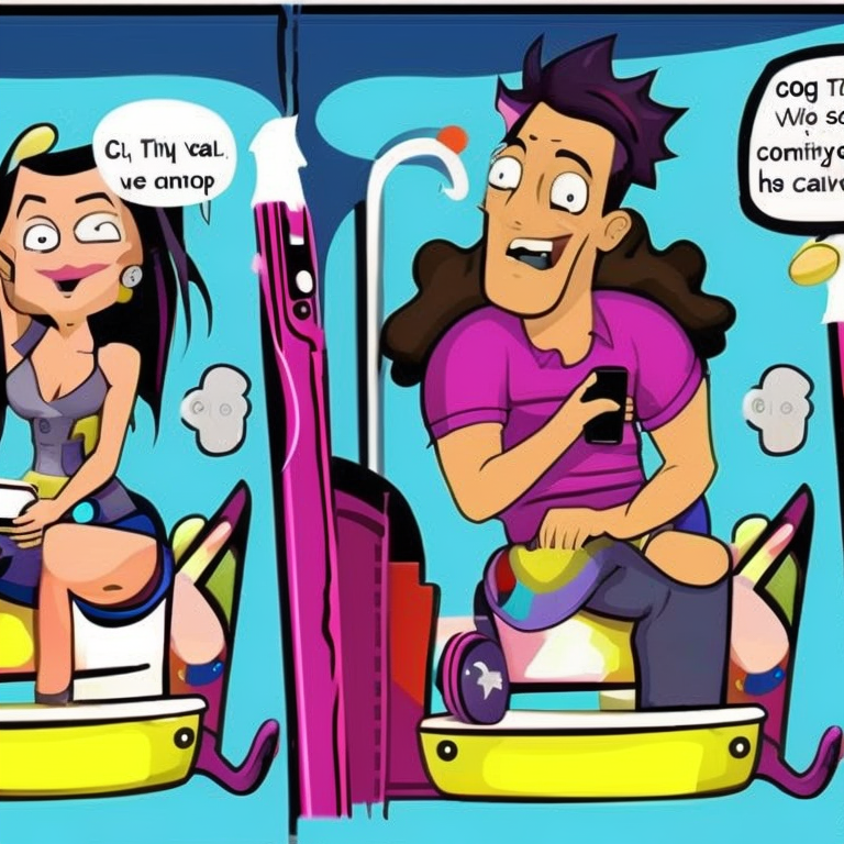 sexting in Cartoon style