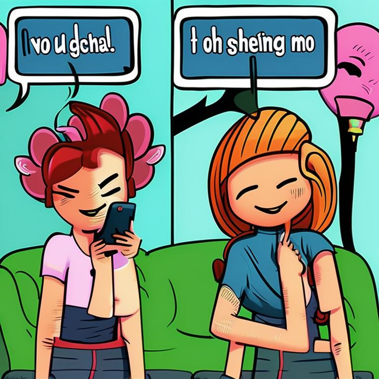 sexting chat in Cartoon style