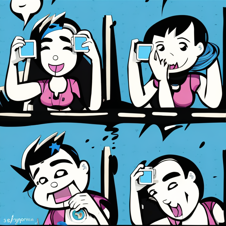 sexting in Cartoon style