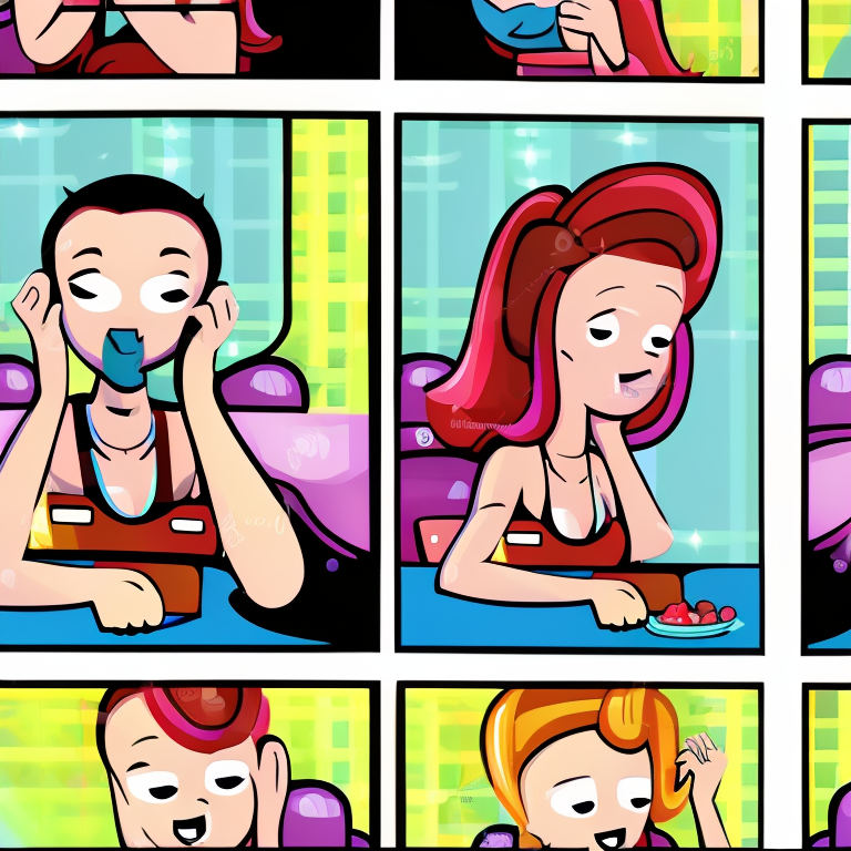 sexting chat in Cartoon style