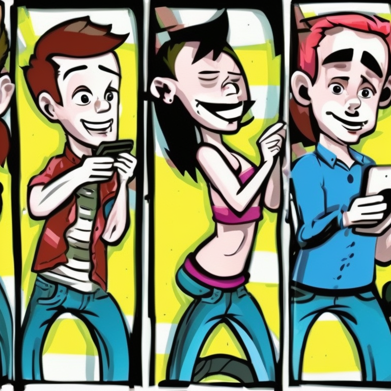 sexting in Cartoon style