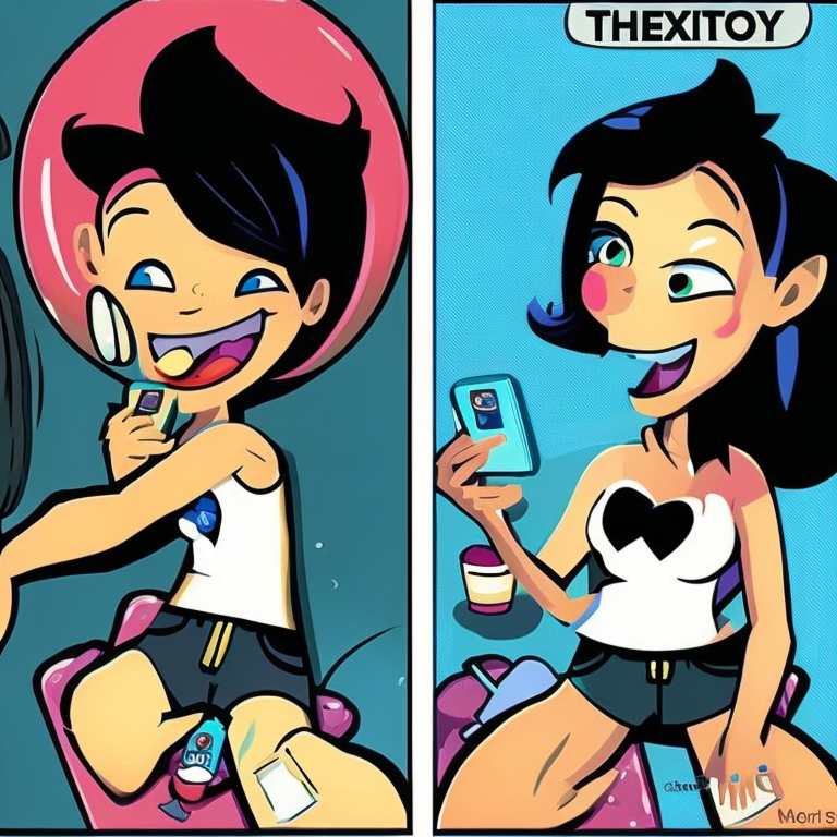 sexting in Cartoon style