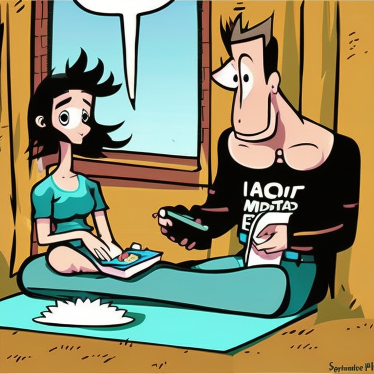 sexting in Cartoon style