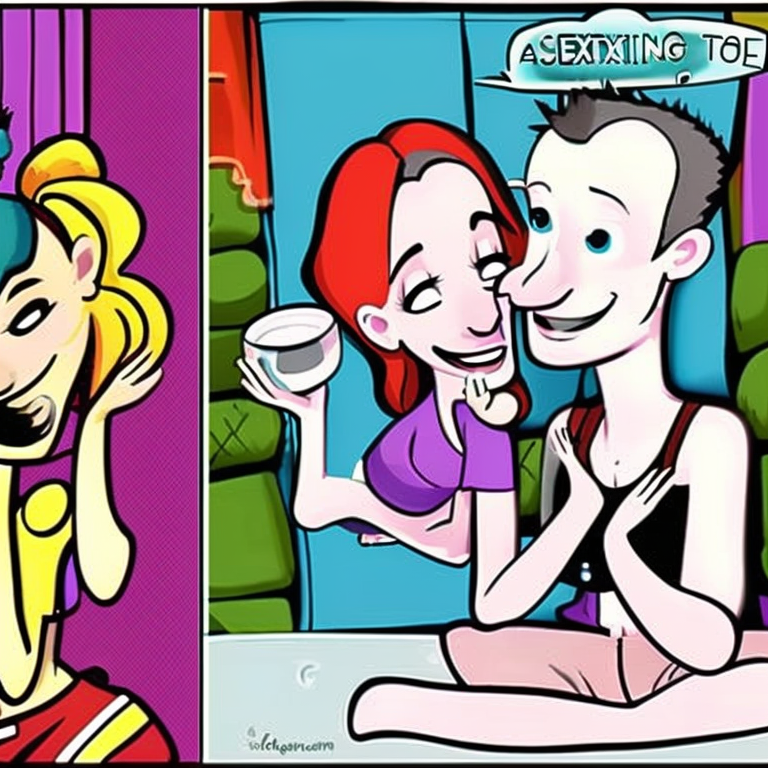 sexting in Cartoon style