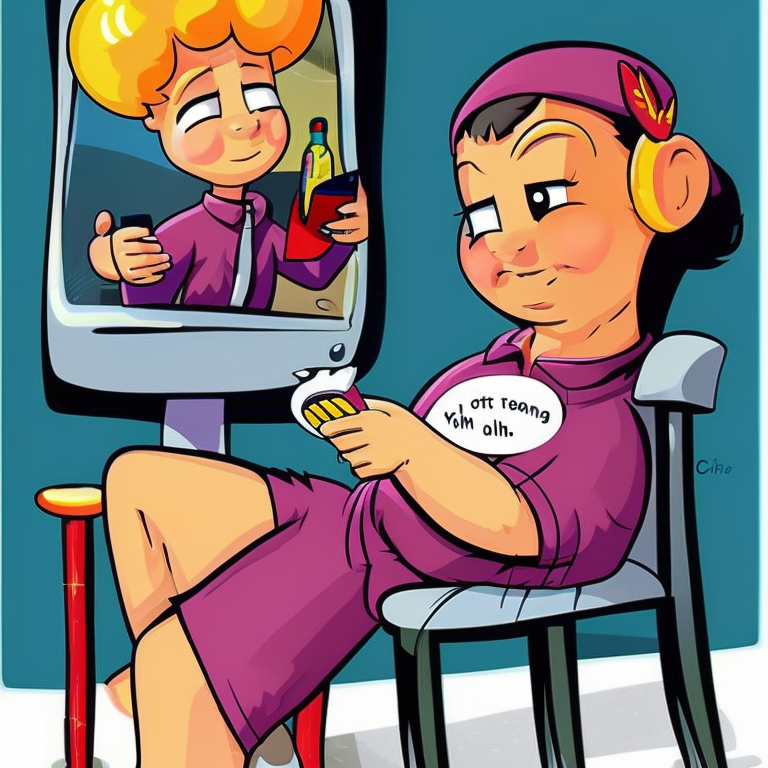 sexting in Cartoon style