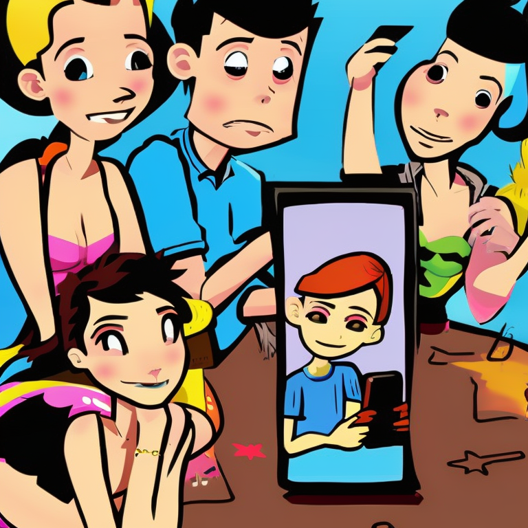 sexting in Cartoon style