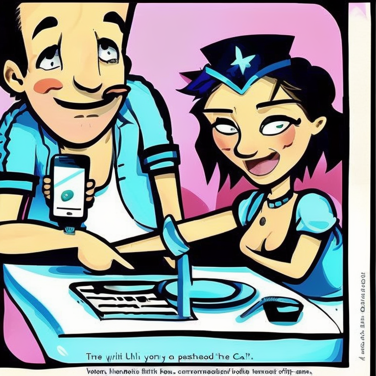 sexting in Cartoon style