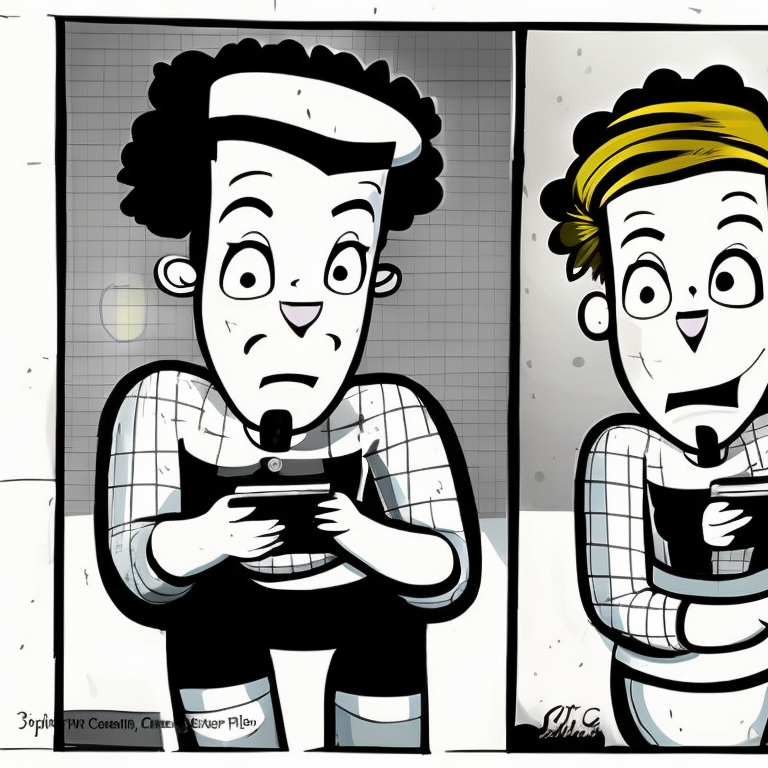 sexting in Cartoon style