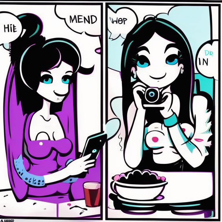 sexting chat in Cartoon style