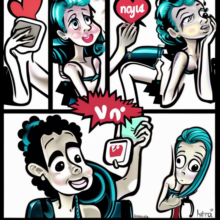 sexting in Cartoon style