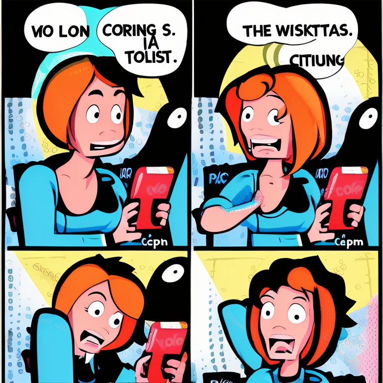 sexting in Cartoon style