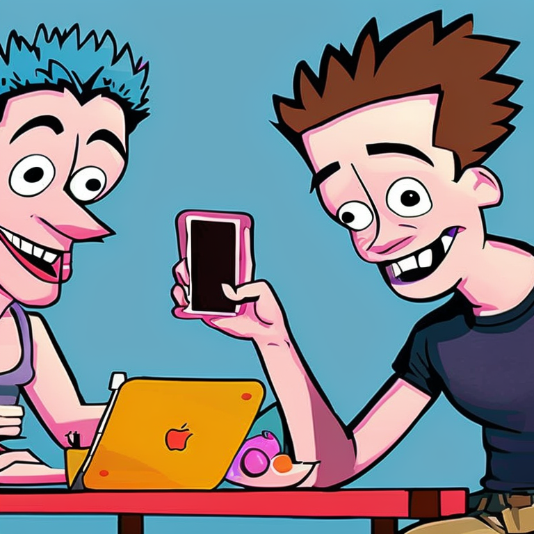 sexting in Cartoon style