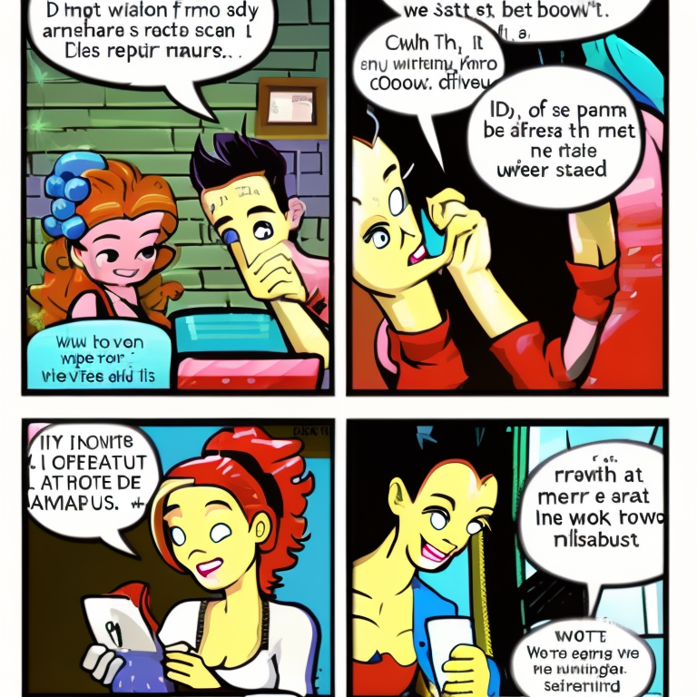 sexting in Cartoon style