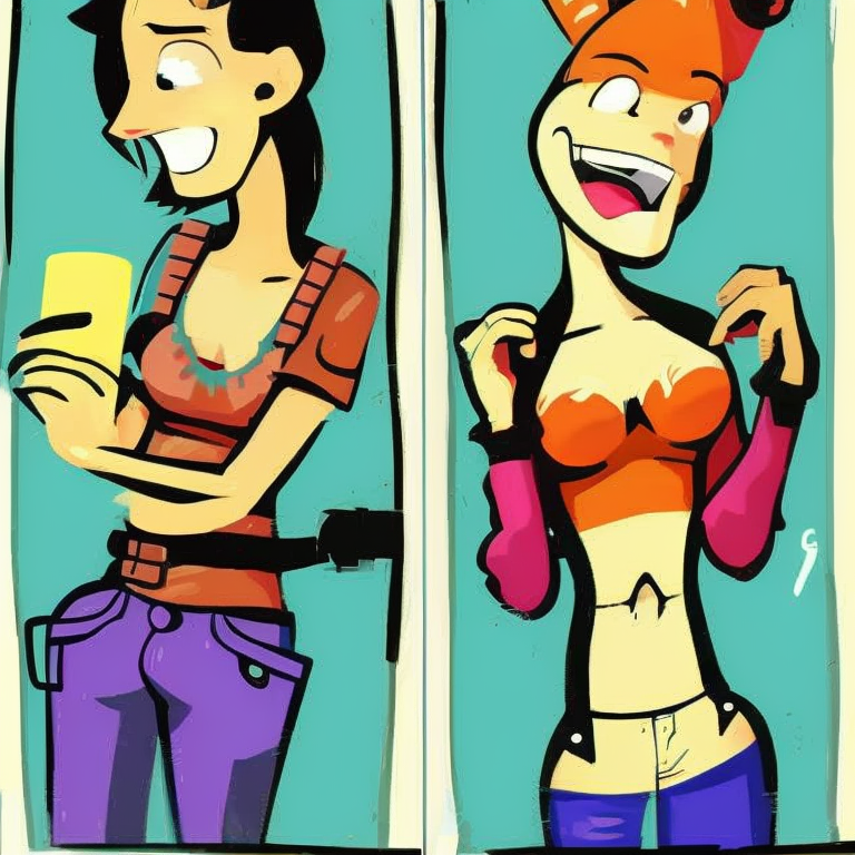 sexting in Cartoon style