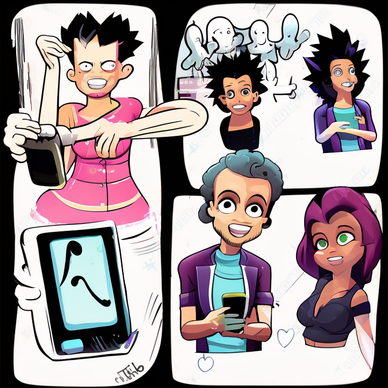 sexting in Cartoon style