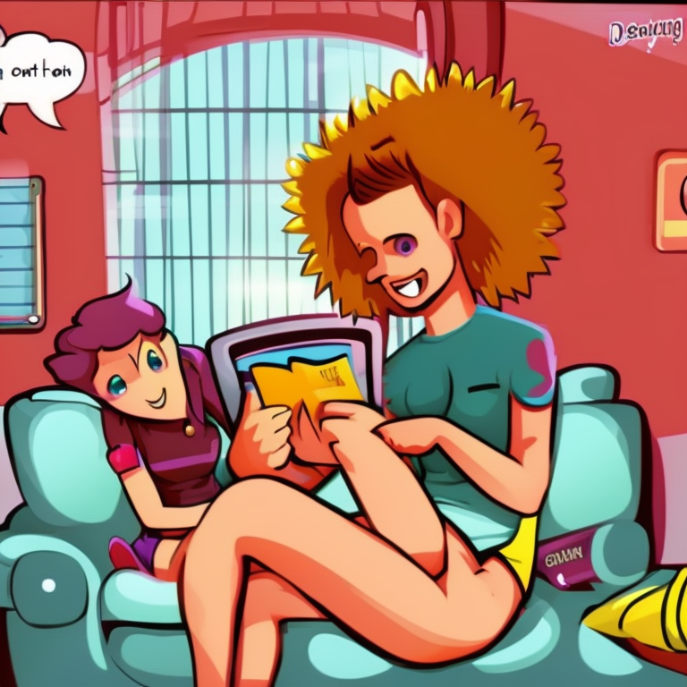 sexting chat in Cartoon style