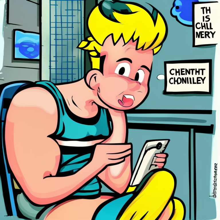 sexting in Cartoon style