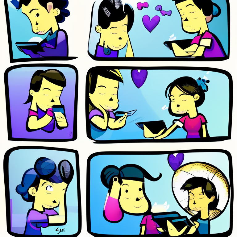 sexting in Cartoon style