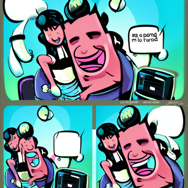 skype sexting in Cartoon style