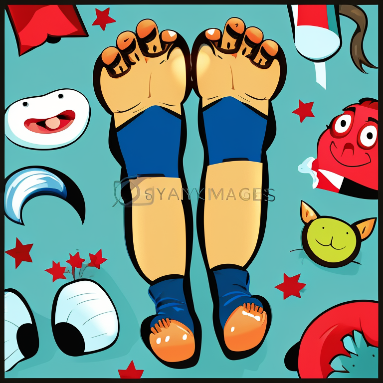 feet in Cartoon style