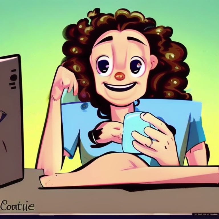 skype sexting in Cartoon style