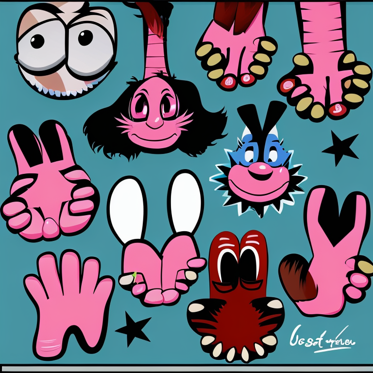 feet in Cartoon style