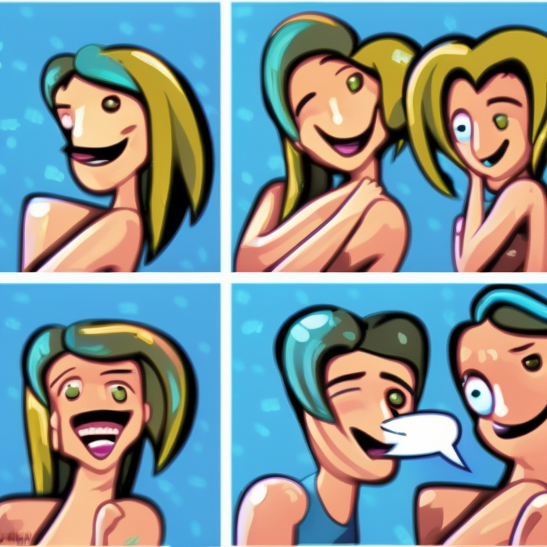 skype sexting in Cartoon style