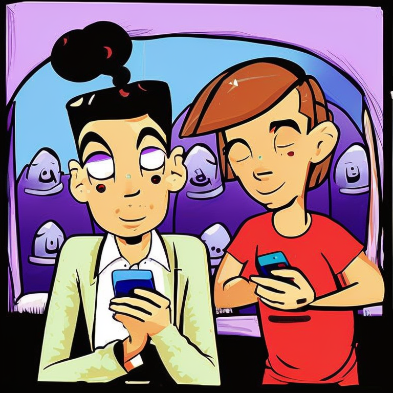 sexting in Cartoon style