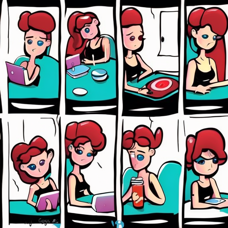 sexting in Cartoon style