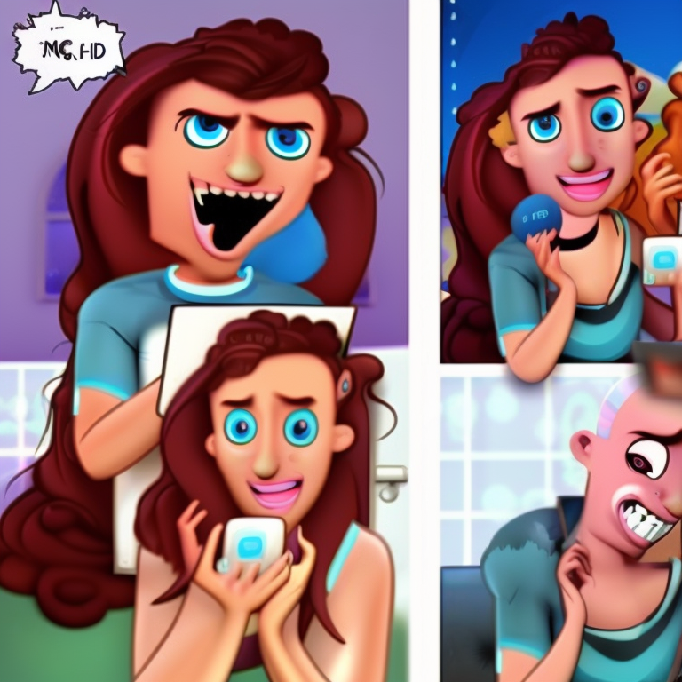 skype sexting in Cartoon style