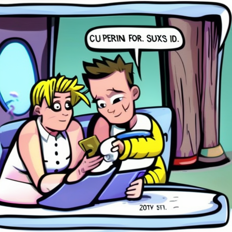 sexting in Cartoon style