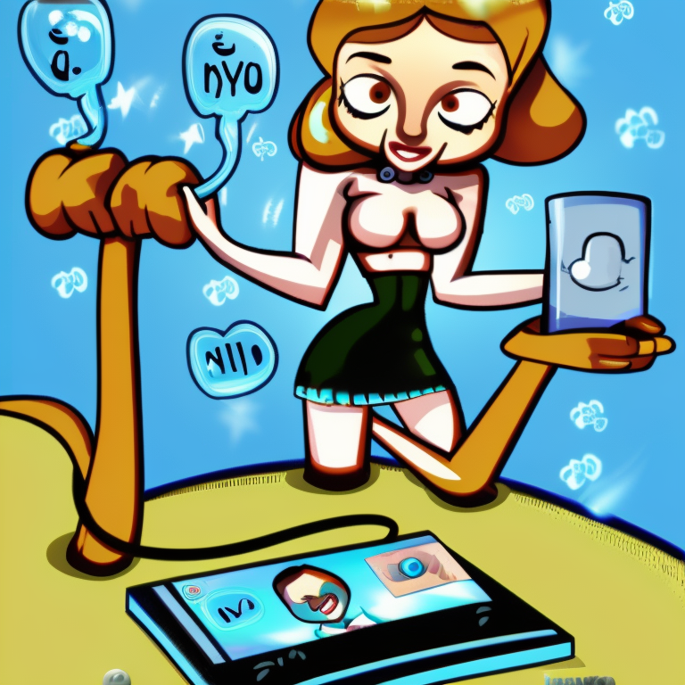 skype sexting in Cartoon style