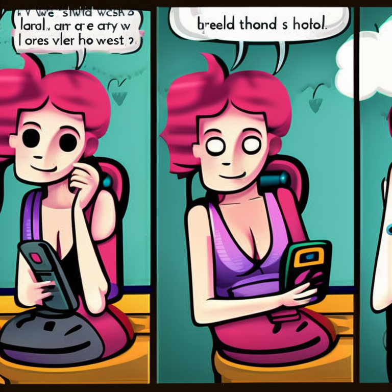 sexting chat in Cartoon style