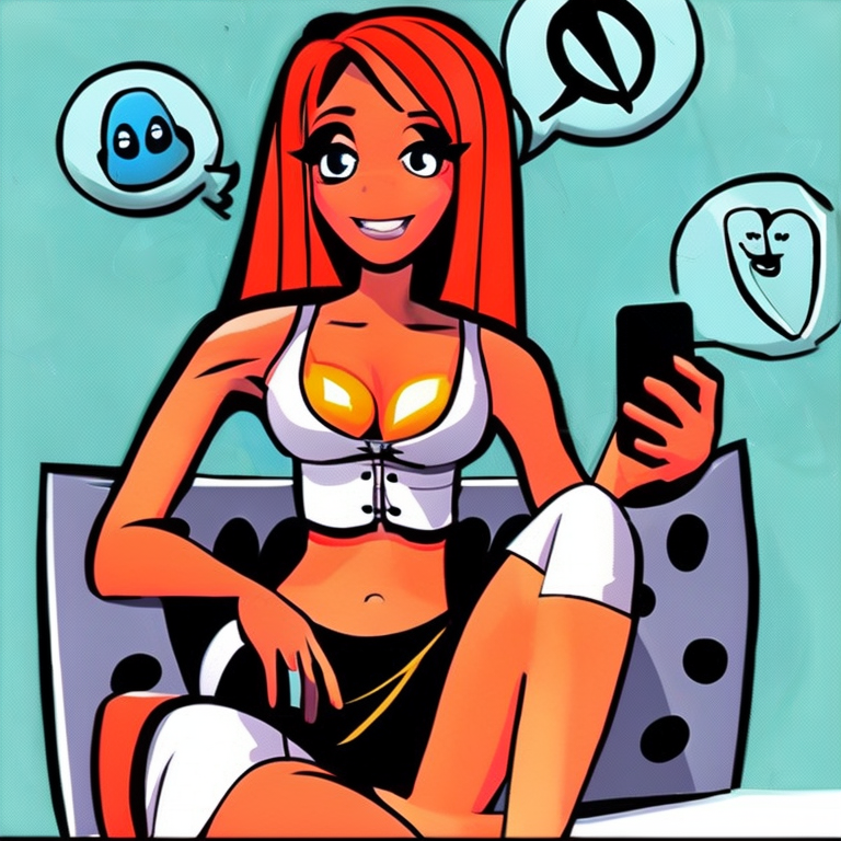 sexting in Cartoon style