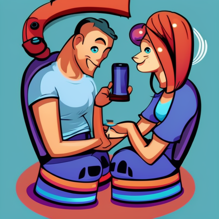 sexting chat in Cartoon style