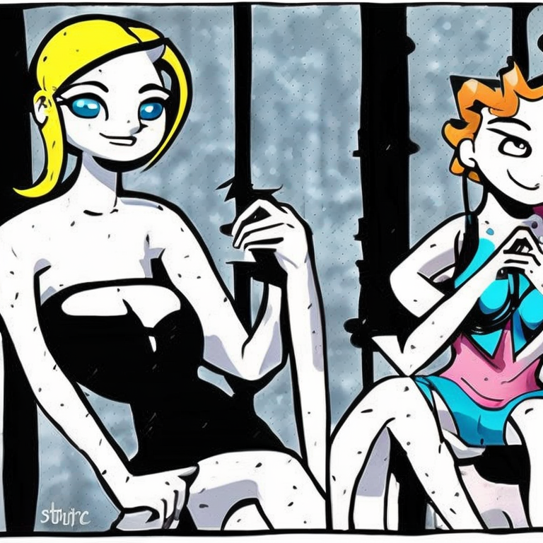 sexting in Cartoon style