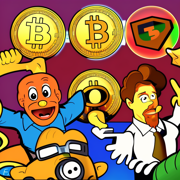 crypto in Cartoon style