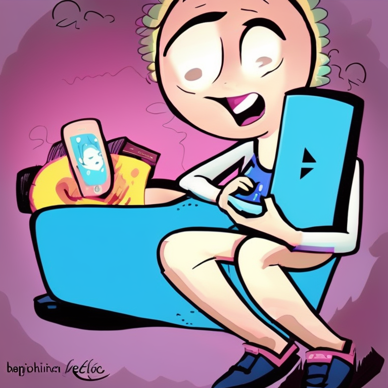 skype sexting in Cartoon style